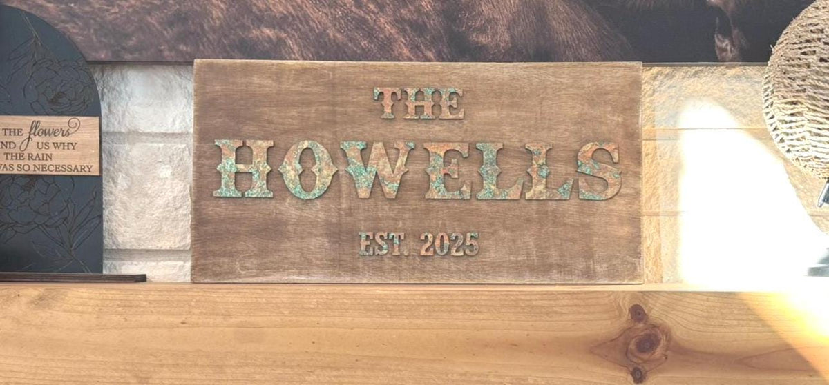Custom Family Name Sign Personalized Wedding Gift Rustic Wood Decor Western Style Sign
