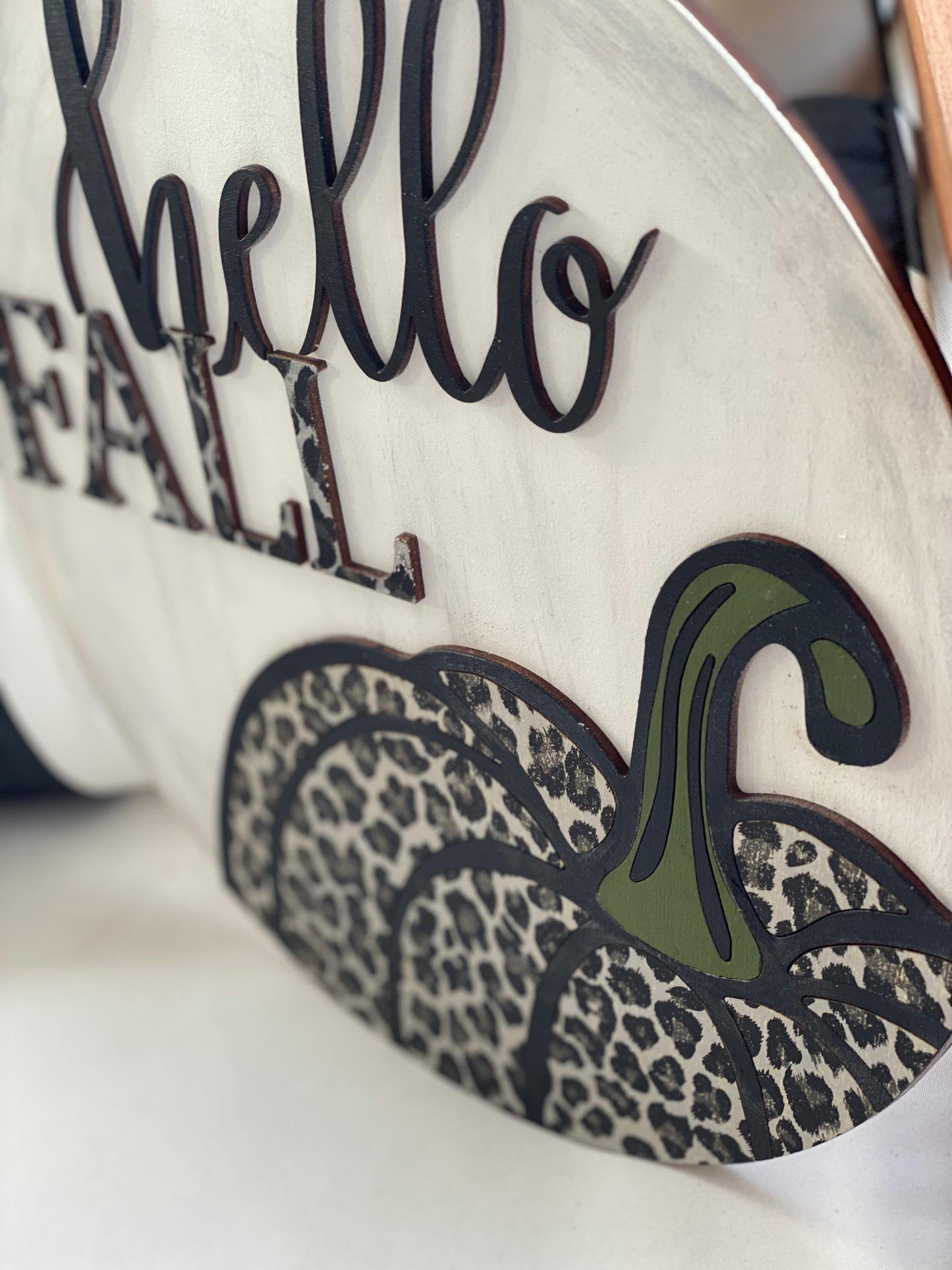 Hello fall wood sign