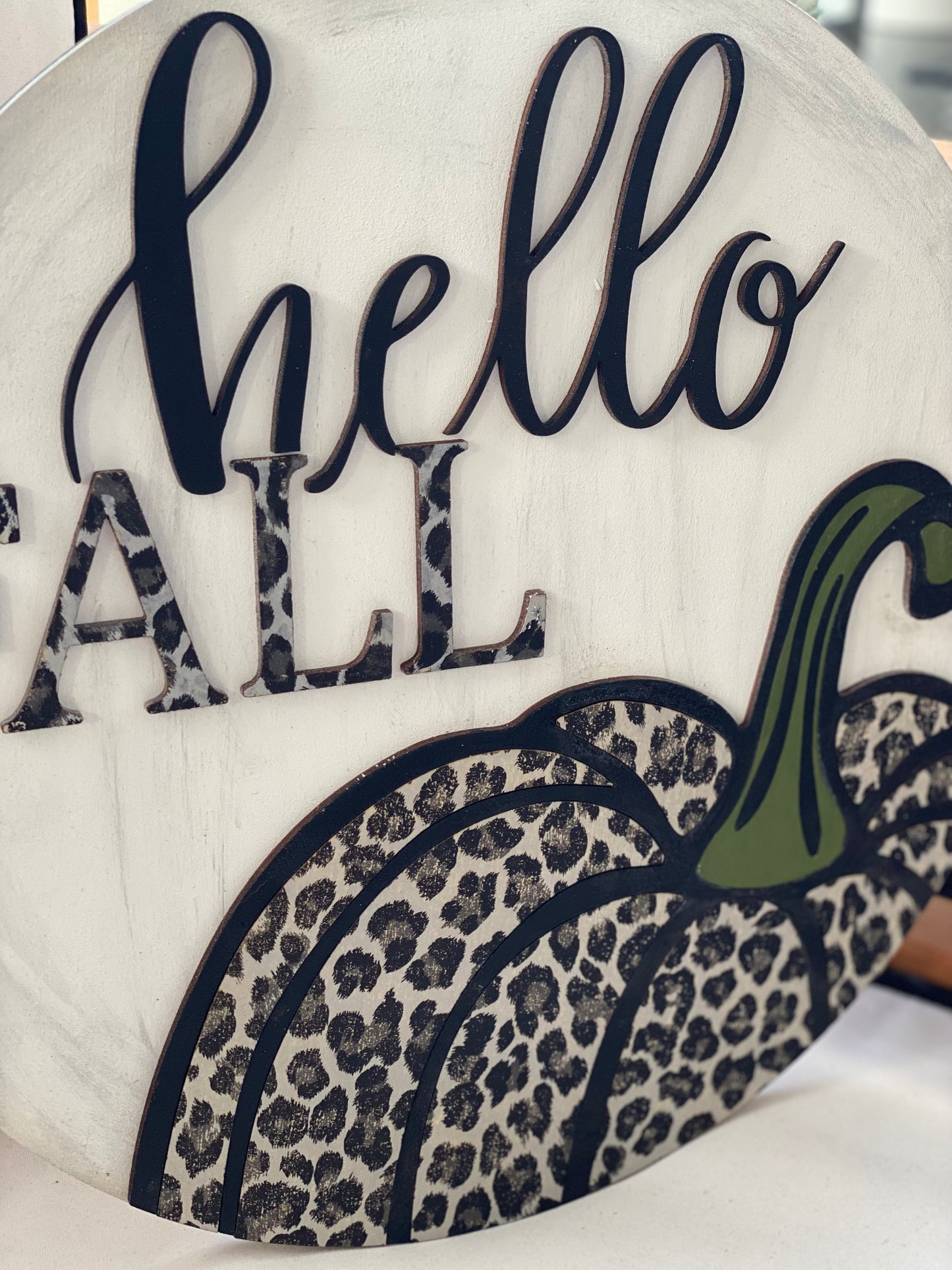 Hello fall wood sign